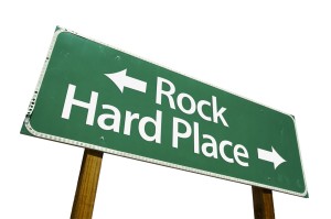 rock hard place
